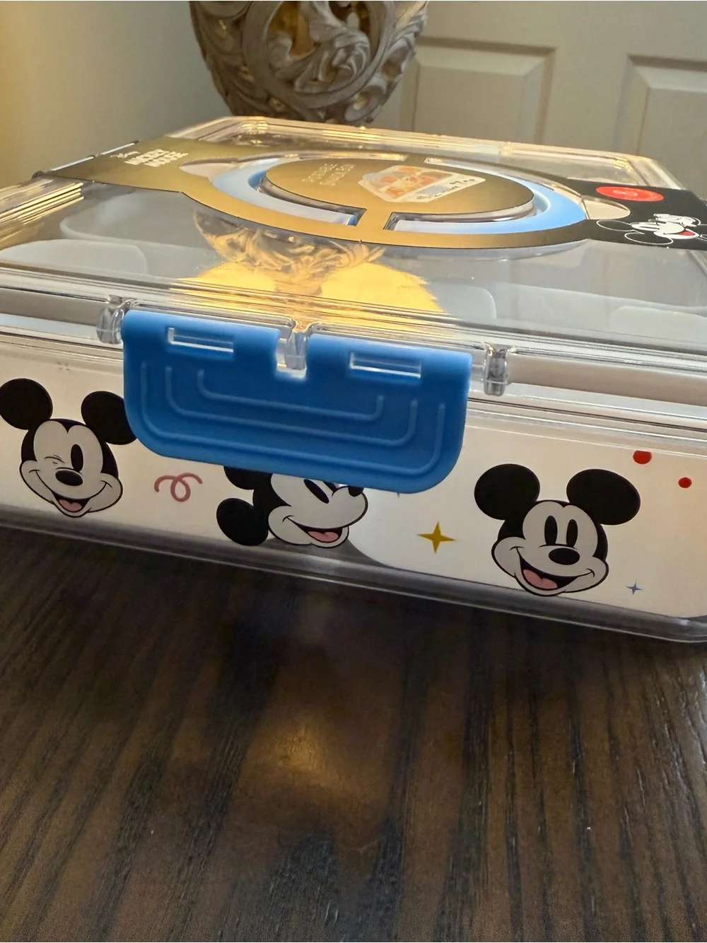 Disney Mickey Mouse Light Blue Portable Snack Box with 8 Compartments